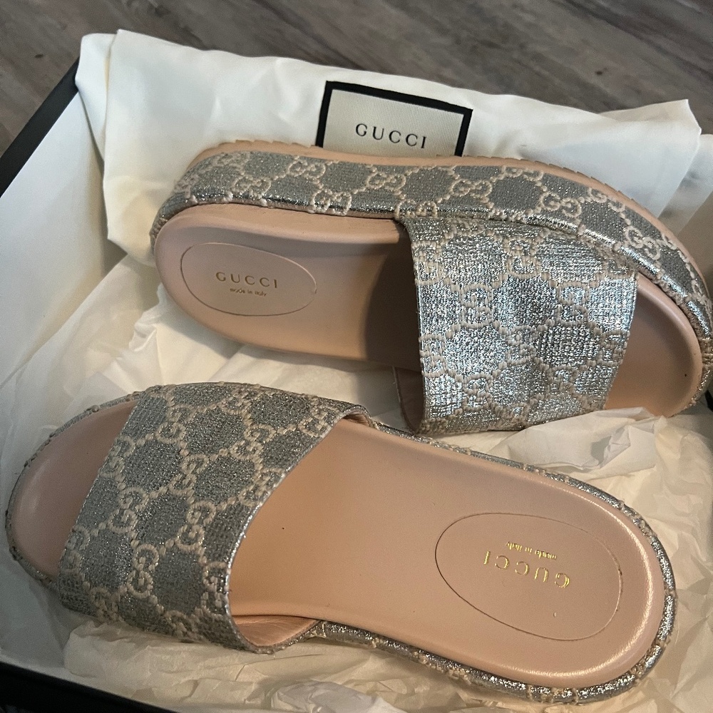 GUCCI HERITAGE GG LAME SIZE 38.5